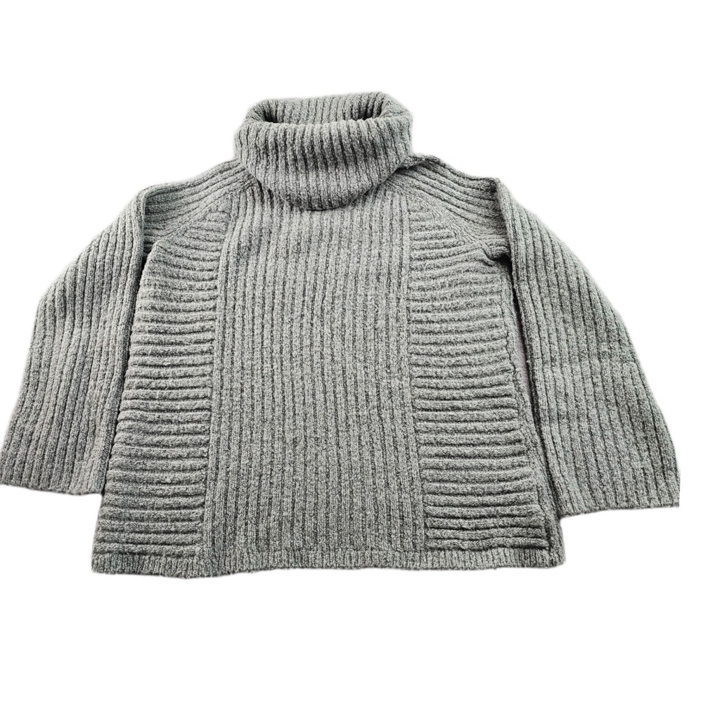 Simply Vera Vera Wang Sweater Womens‎ Large Gray Ribbed Knit Stretch Turtleneck